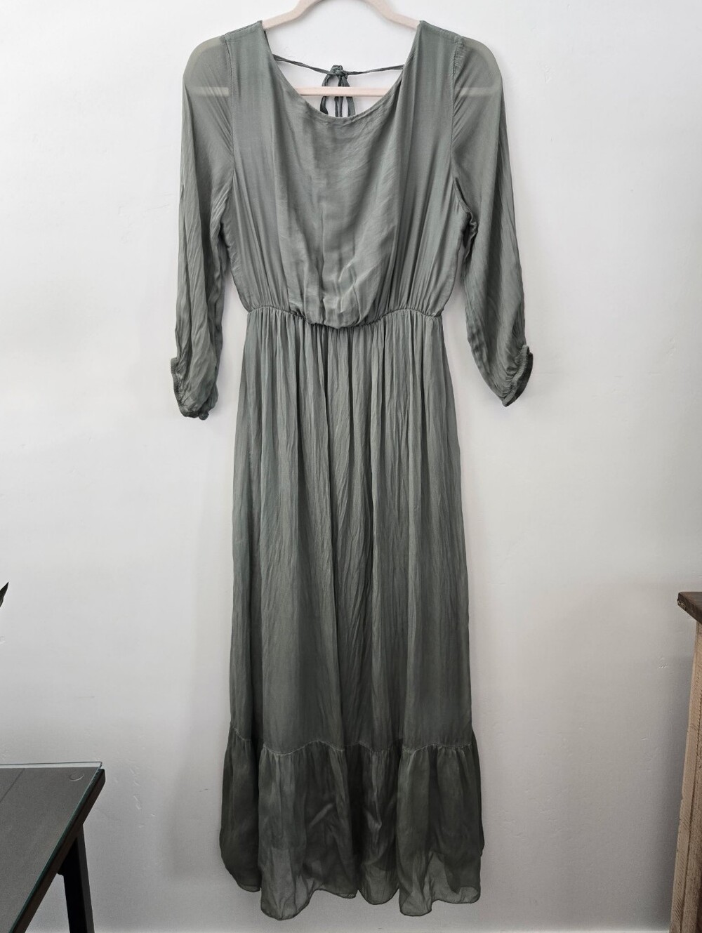 Lara Guidotti Whimsical silk blend maxi dress lightweight crinkled textured.